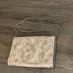 Pink sparkle Chelsea28 bag with silver chain